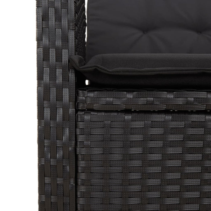 Set mobilier de grădină cu perne, 9 piese, negru, poliratan - WALTI WALTI