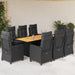 Set mobilier de grădină cu perne, 9 piese, negru, poliratan - WALTI WALTI