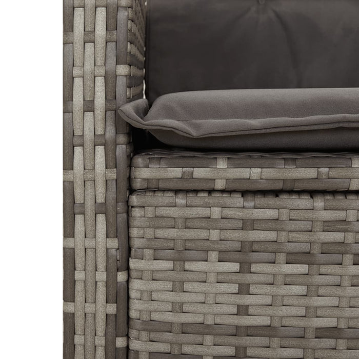 Set mobilier de grădină cu perne, 7 piese, gri, poliratan WALTI