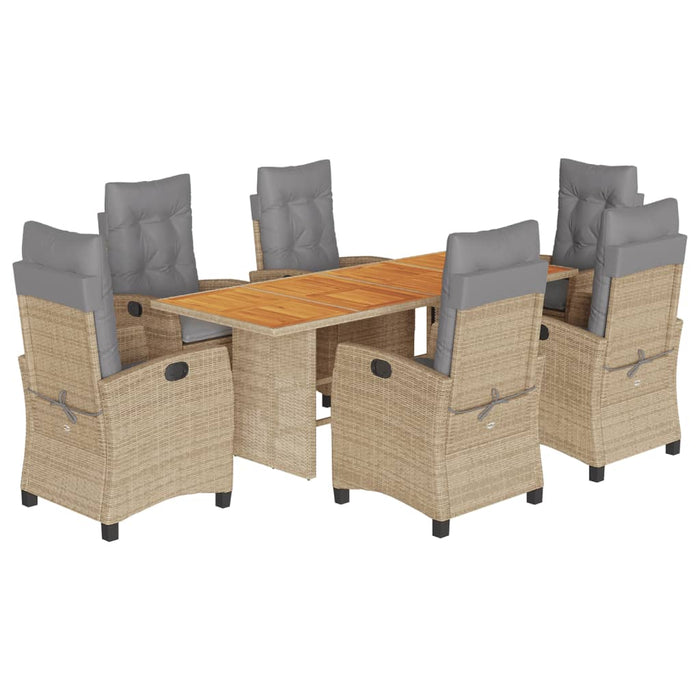 Set mobilier pentru grădină, 7 piese, cu perne, bej, poliratan - WALTI WALTI