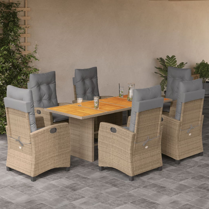 Set mobilier pentru grădină, 7 piese, cu perne, bej, poliratan - WALTI WALTI