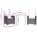 Set mobilier de grădină cu perne, 3 piese, negru, poliratan - WALTI WALTI