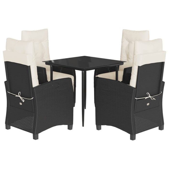 Set mobilier de grădină cu perne, 5 piese, negru, poliratan - WALTI WALTI