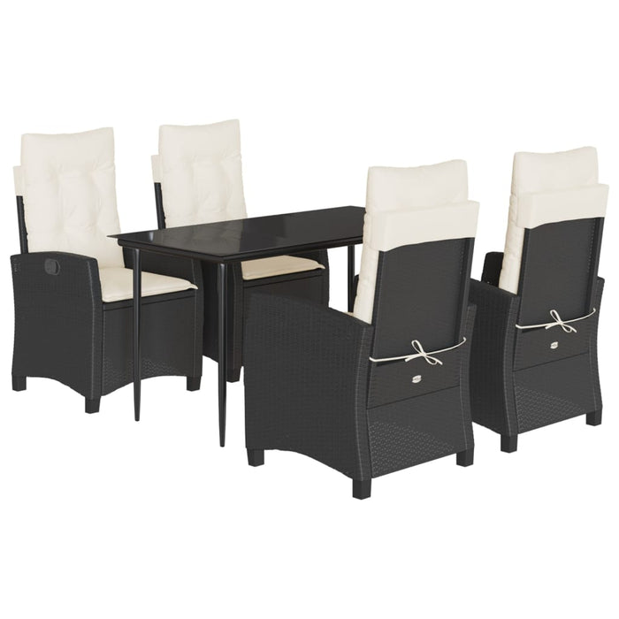 Set mobilier de grădină cu perne, 5 piese, negru, poliratan - WALTI WALTI