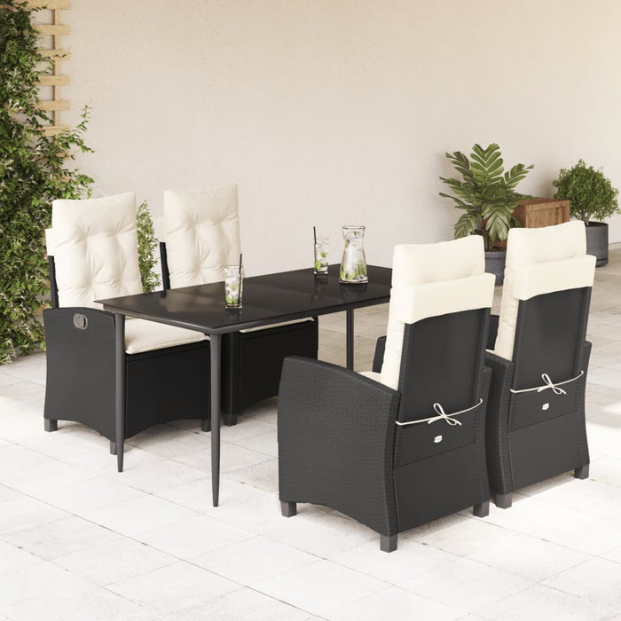 Set mobilier de grădină cu perne, 5 piese, negru, poliratan - WALTI WALTI