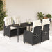 Set mobilier de grădină cu perne, 5 piese, negru, poliratan - WALTI WALTI