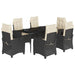 Set mobilier de grădină cu perne, 7 piese, negru, poliratan - WALTI WALTI
