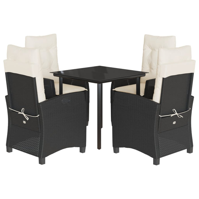 Set mobilier de grădină cu perne, 5 piese, negru, poliratan - WALTI WALTI