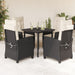 Set mobilier de grădină cu perne, 5 piese, negru, poliratan - WALTI WALTI