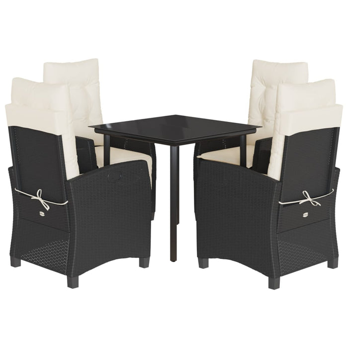 Set mobilier de grădină cu perne, 5 piese, negru, poliratan - WALTI WALTI