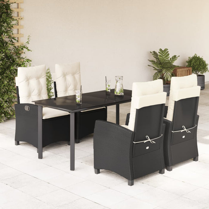 Set mobilier de grădină cu perne, 5 piese, negru, poliratan - WALTI WALTI