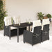 Set mobilier de grădină cu perne, 5 piese, negru, poliratan - WALTI WALTI