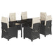 Set mobilier de grădină cu perne, 7 piese, negru, poliratan - WALTI WALTI
