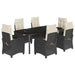 Set mobilier de grădină cu perne, 7 piese, negru, poliratan - WALTI WALTI