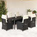 Set mobilier de grădină cu perne, 7 piese, negru, poliratan - WALTI WALTI
