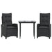 Set mobilier de grădină cu perne, 3 piese, negru, poliratan - WALTI WALTI