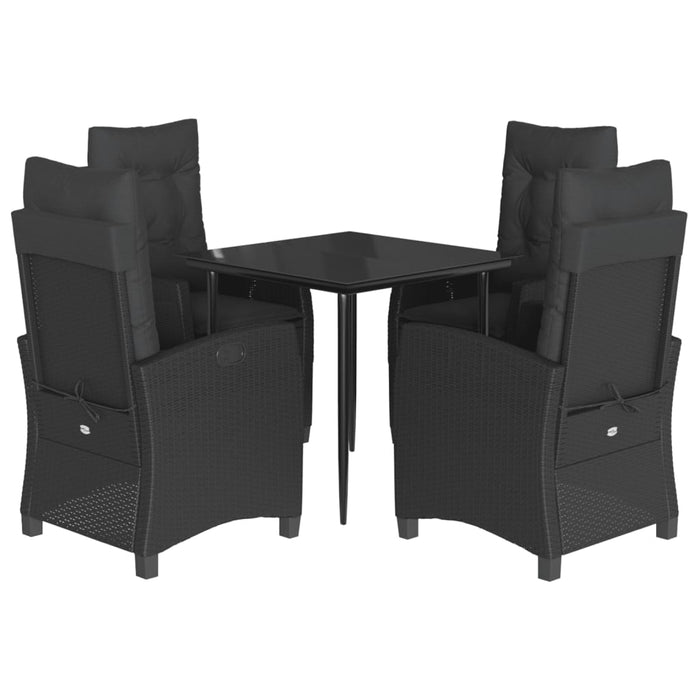 Set mobilier de grădină cu perne, 5 piese, negru, poliratan - WALTI WALTI