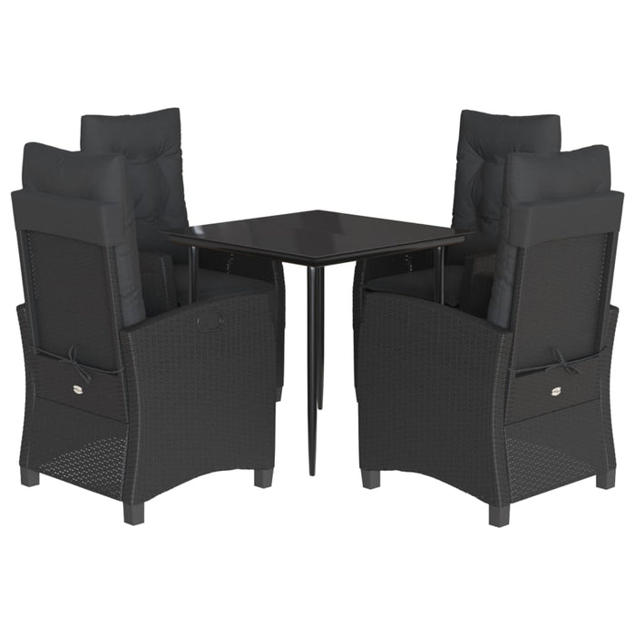 Set mobilier de grădină cu perne, 5 piese, negru, poliratan - WALTI WALTI