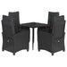Set mobilier de grădină cu perne, 5 piese, negru, poliratan - WALTI WALTI
