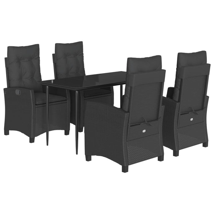 Set mobilier de grădină cu perne, 5 piese, negru, poliratan - WALTI WALTI