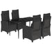 Set mobilier de grădină cu perne, 5 piese, negru, poliratan - WALTI WALTI