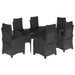 Set mobilier de grădină cu perne, 7 piese, negru, poliratan - WALTI WALTI