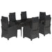Set mobilier de grădină cu perne, 7 piese, negru, poliratan - WALTI WALTI