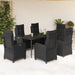 Set mobilier de grădină cu perne, 7 piese, negru, poliratan - WALTI WALTI