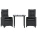 Set mobilier de grădină cu perne, 3 piese, negru, poliratan - WALTI WALTI