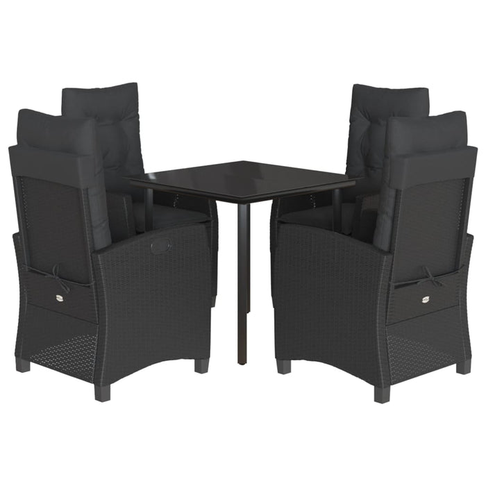 Set mobilier de grădină cu perne, 5 piese, negru, poliratan - WALTI WALTI