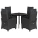 Set mobilier de grădină cu perne, 5 piese, negru, poliratan - WALTI WALTI