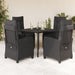 Set mobilier de grădină cu perne, 5 piese, negru, poliratan - WALTI WALTI