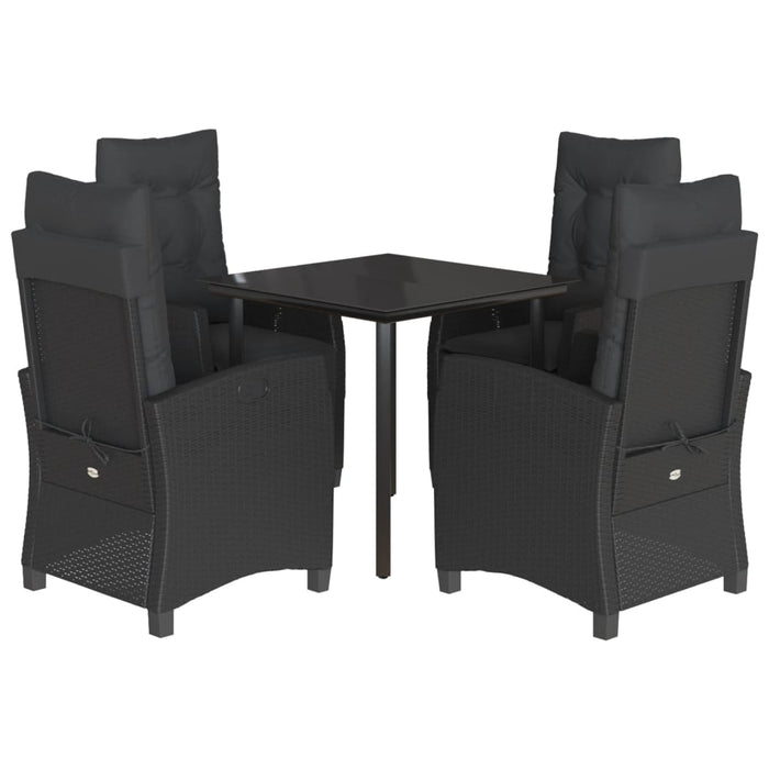 Set mobilier de grădină cu perne, 5 piese, negru, poliratan - WALTI WALTI