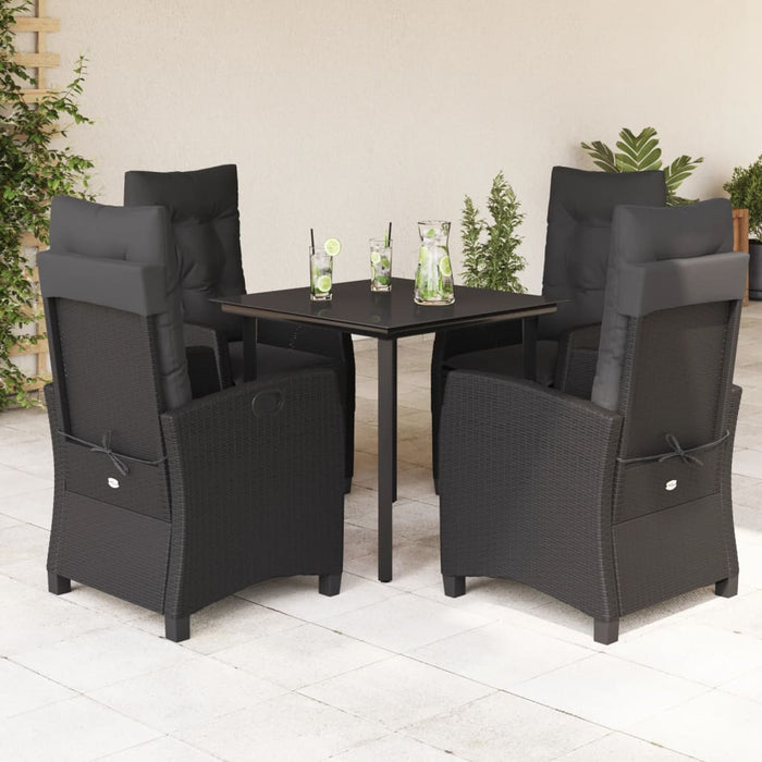 Set mobilier de grădină cu perne, 5 piese, negru, poliratan - WALTI WALTI