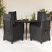 Set mobilier de grădină cu perne, 5 piese, negru, poliratan - WALTI WALTI