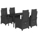 Set mobilier de grădină cu perne, 5 piese, negru, poliratan - WALTI WALTI