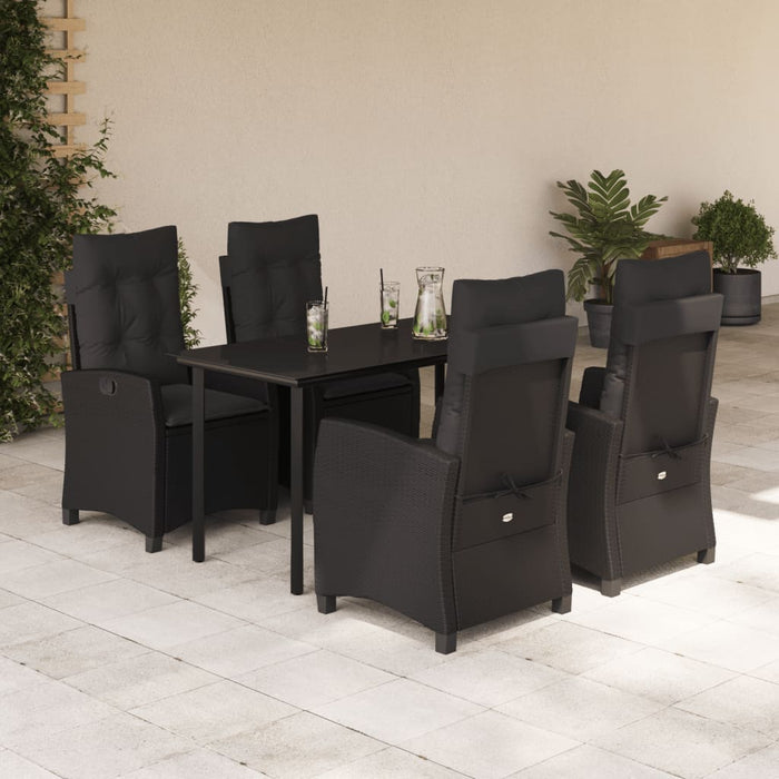 Set mobilier de grădină cu perne, 5 piese, negru, poliratan - WALTI WALTI