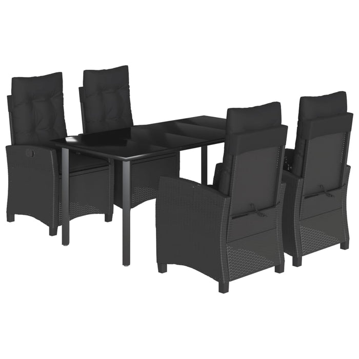 Set mobilier de grădină cu perne, 5 piese, negru, poliratan - WALTI WALTI