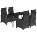 Set mobilier de grădină cu perne, 5 piese, negru, poliratan - WALTI WALTI