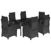 Set mobilier de grădină cu perne, 7 piese, negru, poliratan - WALTI WALTI