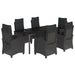 Set mobilier de grădină cu perne, 7 piese, negru, poliratan - WALTI WALTI