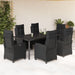 Set mobilier de grădină cu perne, 7 piese, negru, poliratan - WALTI WALTI