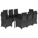 Set mobilier de grădină cu perne, 9 piese, negru, poliratan - WALTI WALTI