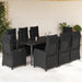 Set mobilier de grădină cu perne, 9 piese, negru, poliratan - WALTI WALTI