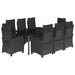 Set mobilier de grădină cu perne, 9 piese, negru, poliratan - WALTI WALTI