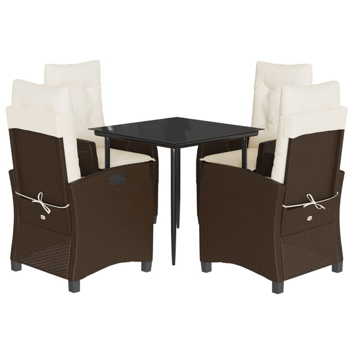 Set mobilier de grădină, 5 piese, cu perne, maro, poliratan - WALTI WALTI