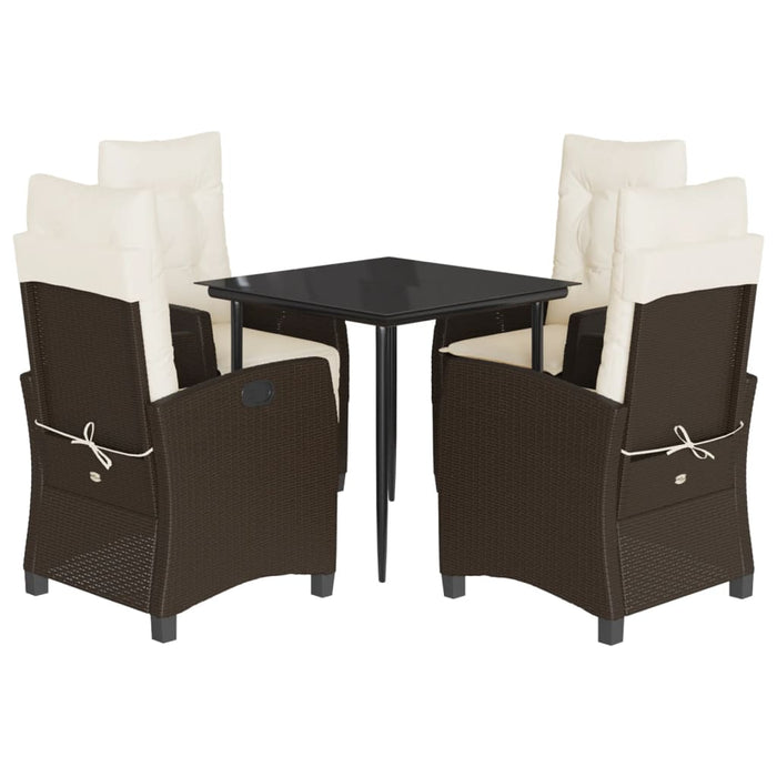 Set mobilier de grădină, 5 piese, cu perne, maro, poliratan - WALTI WALTI