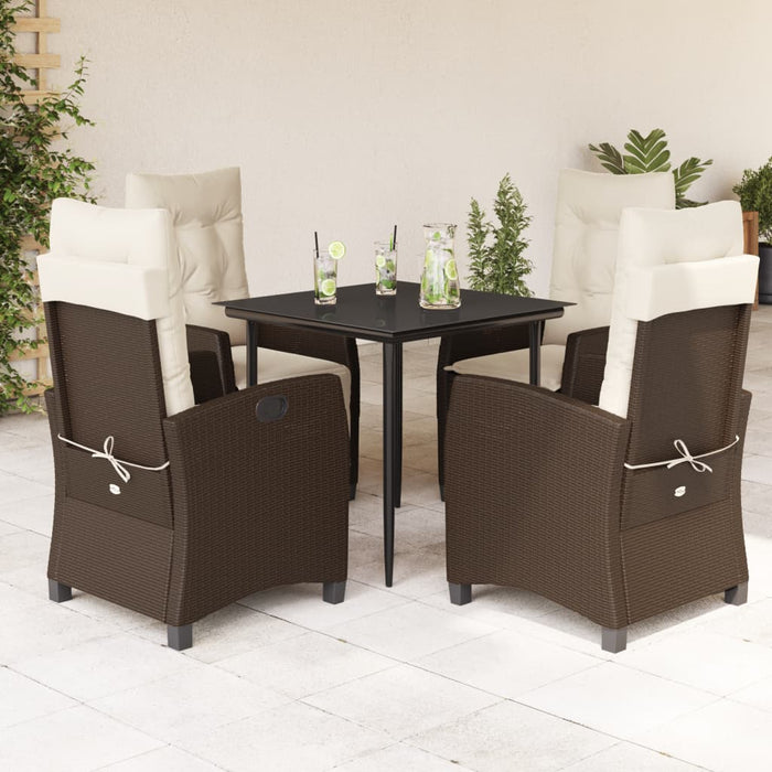 Set mobilier de grădină, 5 piese, cu perne, maro, poliratan - WALTI WALTI