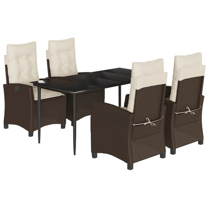 Set mobilier de grădină, 5 piese, cu perne, maro, poliratan - WALTI WALTI