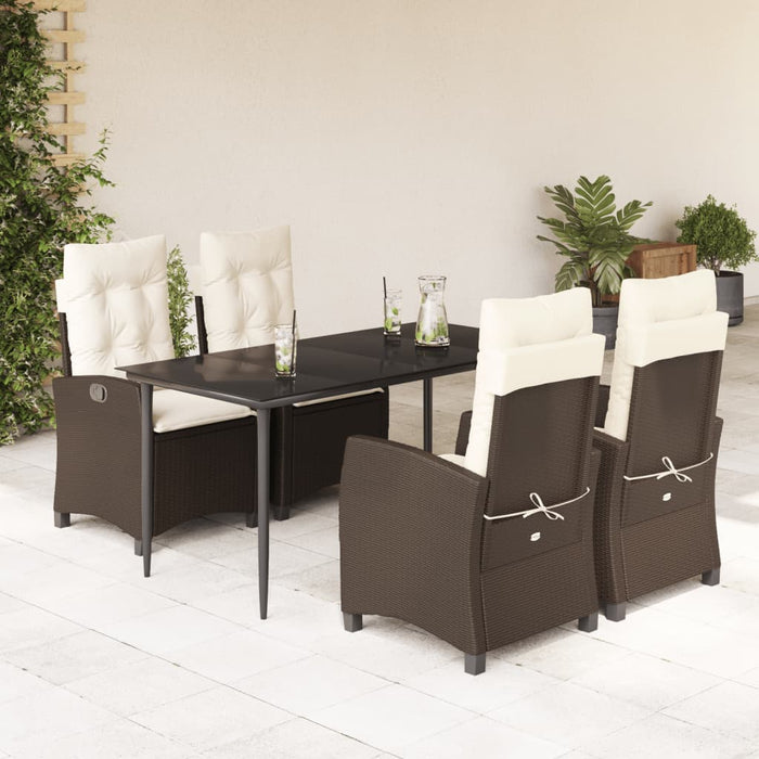 Set mobilier de grădină, 5 piese, cu perne, maro, poliratan - WALTI WALTI